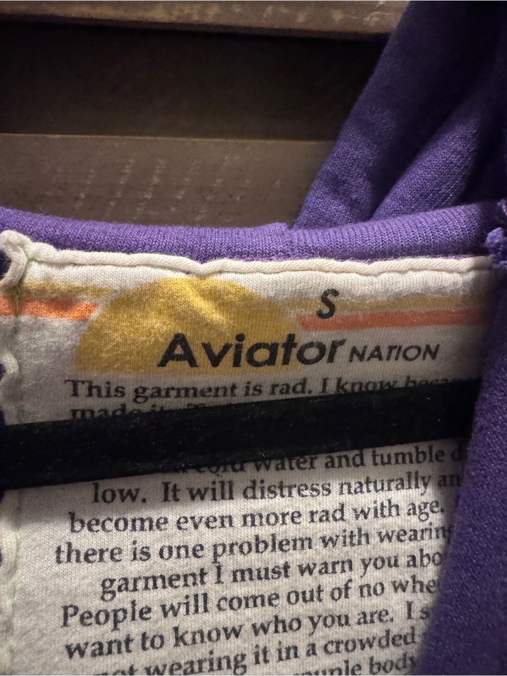 Aviator Nation Purple SURF NAKED Zip-Up Hoodie - Picture 3 of 3